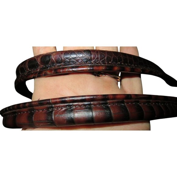 Brahmin Vintage Croc Embossed Pecan Melbourne Italian Leather Shoulder bag - Picture 4 of 14